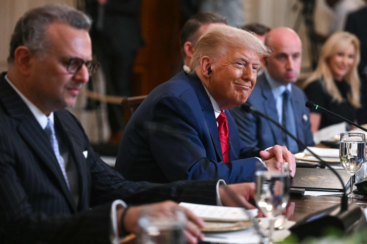 US President Donald Trump attending the third US-Africa Summit in the State Dining Room of the White House in Washington, DC, on July 9, 2025. 
