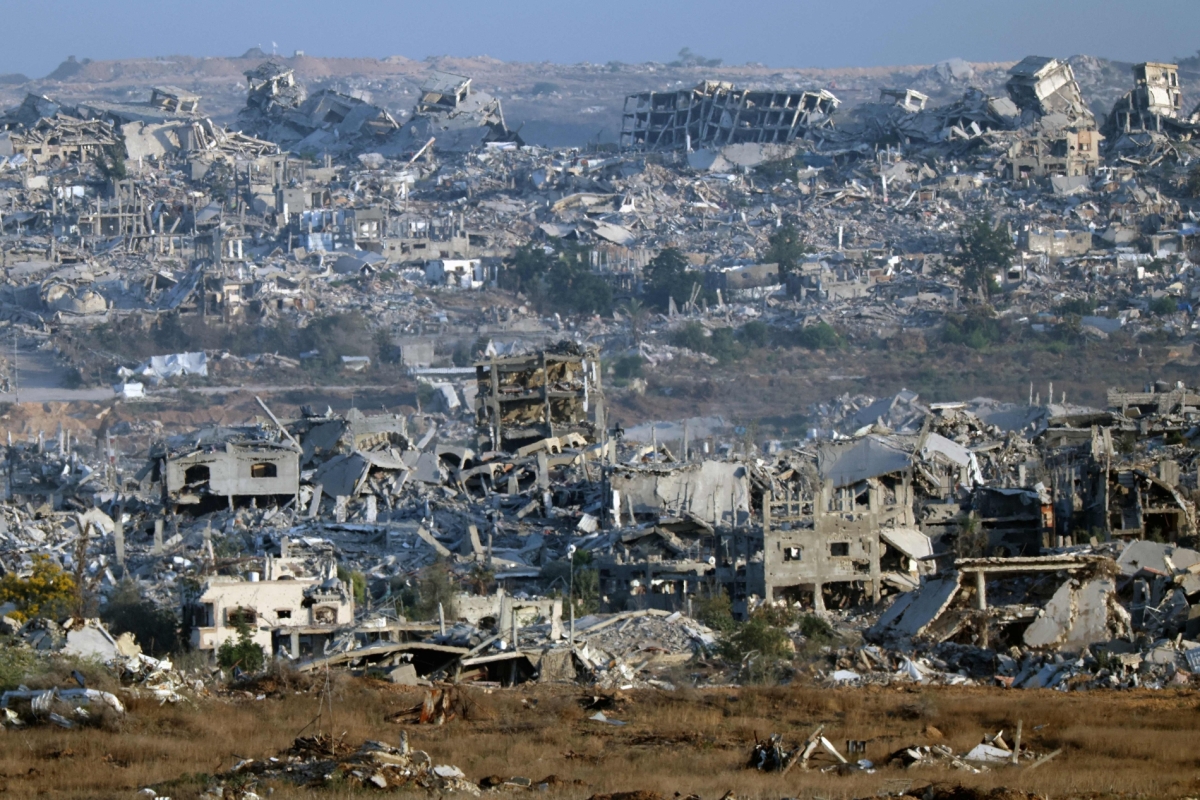 Destroyed buildings in the Gaza Strip on July 17, 2025. 