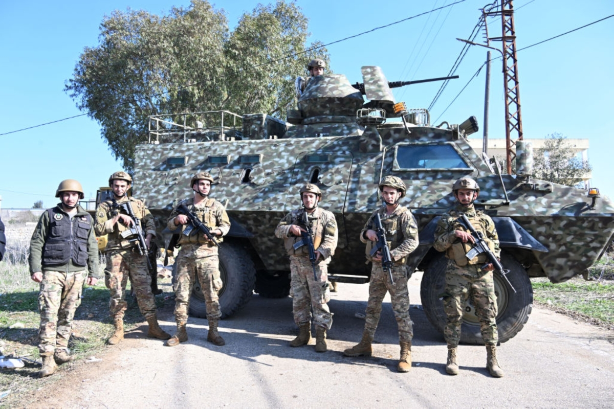 Lebanese Armed Forces personnel in the Al-Mafilha area of Meiss Al Jabal, a town in Lebanon&#039;s Nabatieh Governorate.