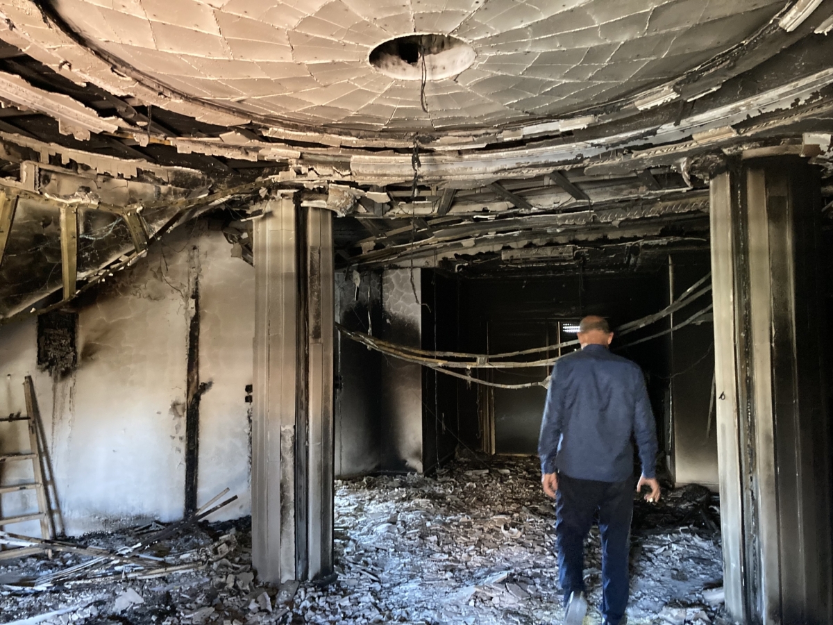 A burned-out home in Sweida on 6 August 2025.

