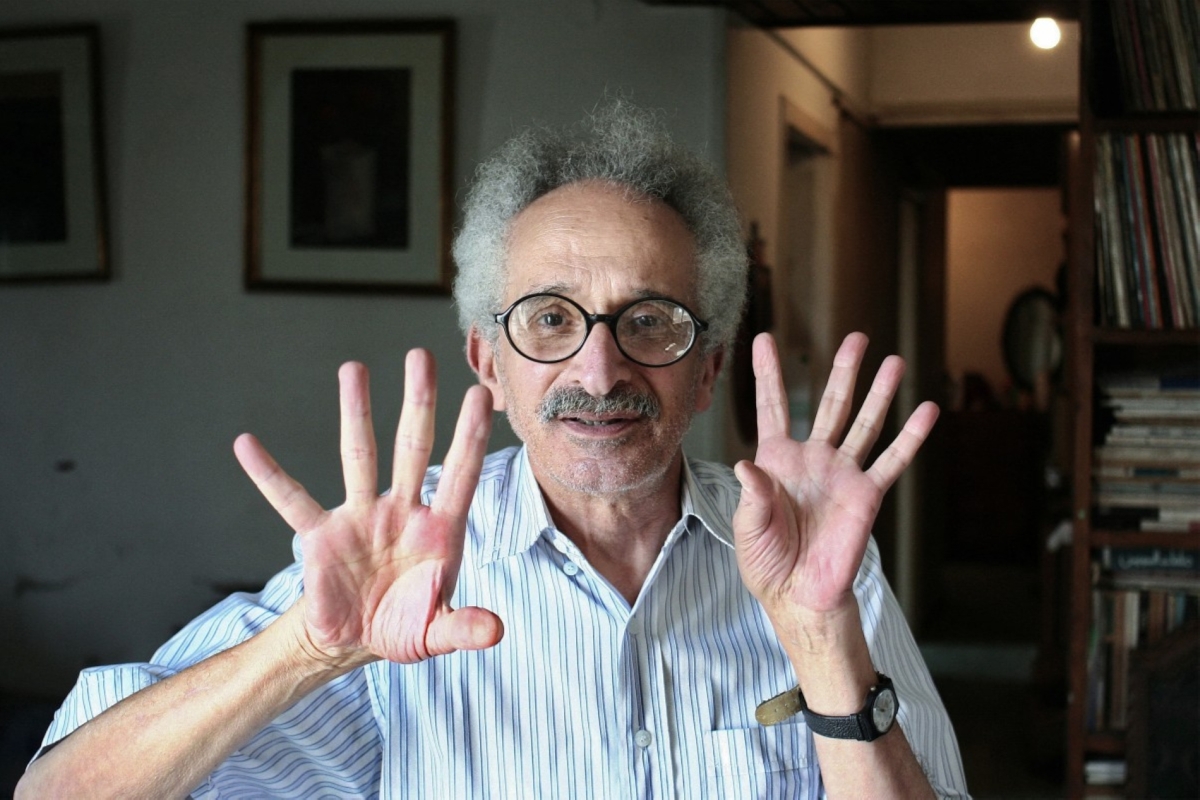 Egyptian novelist Sonallah Ibrahim during an interview at his home in Cairo.