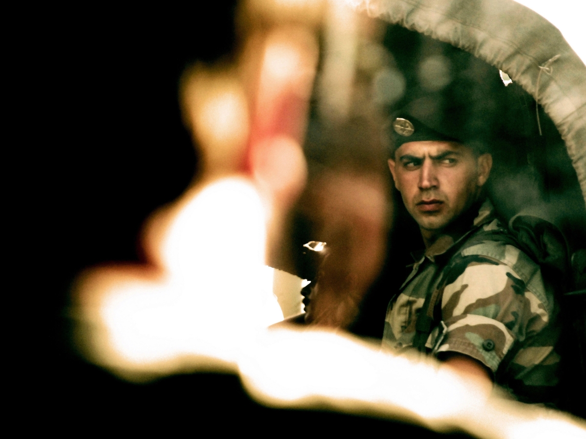 A portrait of a soldier in Beirut, Lebanon. 

