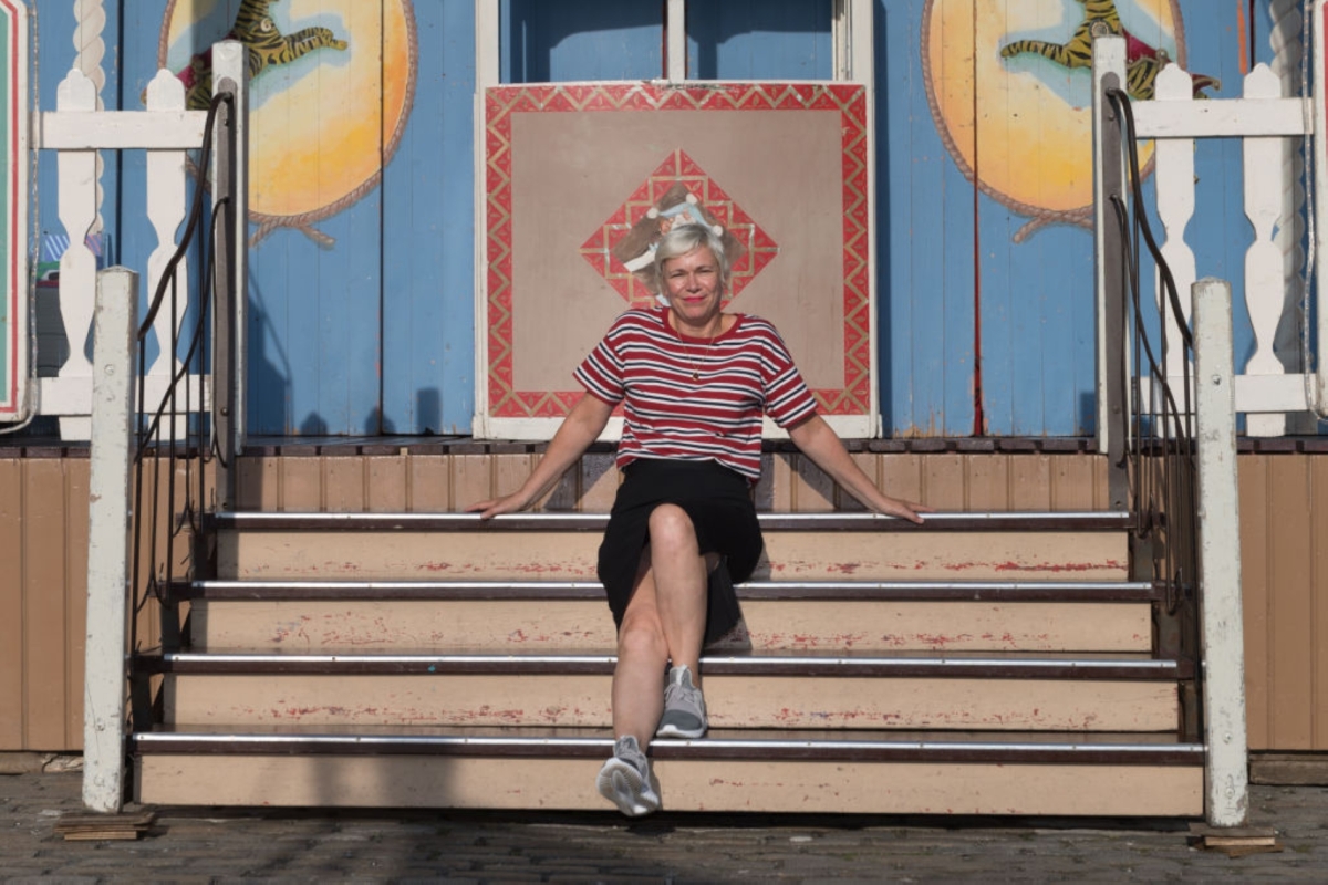 Dutch writer, journalist and performer Christine Otten attends a photocall during the annual Edinburgh International Book Festival at George Street on August 23, 2017, in Edinburgh, Scotland.