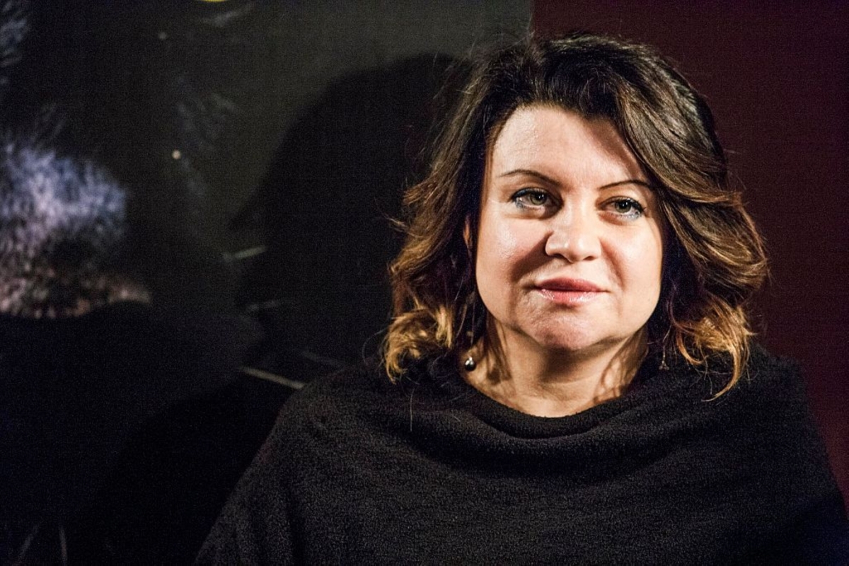 Writer Marilù Oliva at the Noir Festival, Milan, Italy, 2016.
 