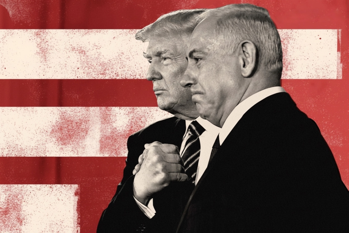 President Donald Trump and Israel’s Prime Minister Benjamin Netanyahu shake hands after delivering a speech at the Israel Museum in Jerusalem, in May 2017.