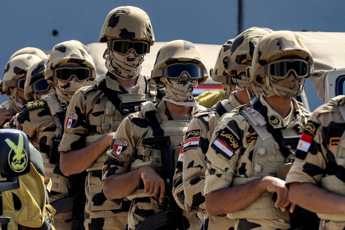 Members of the Egyptian Special Forces during their deployment at the border between Egypt and the Gaza Strip in Rafah, October 20, 2023. 