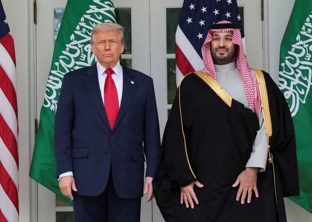 US President Donald Trump and Saudi Crown Prince Mohammed bin Salman pose for a picture at the White House in Washington, DC, US on 18 November 2025. 