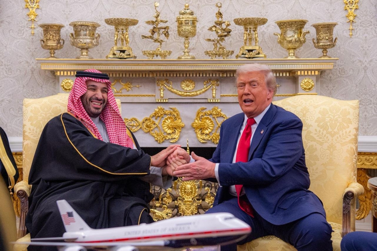 Saudi Crown Prince Mohammed bin Salman and US President Donald Trump during their meeting at the White House on 18 November 2025.
