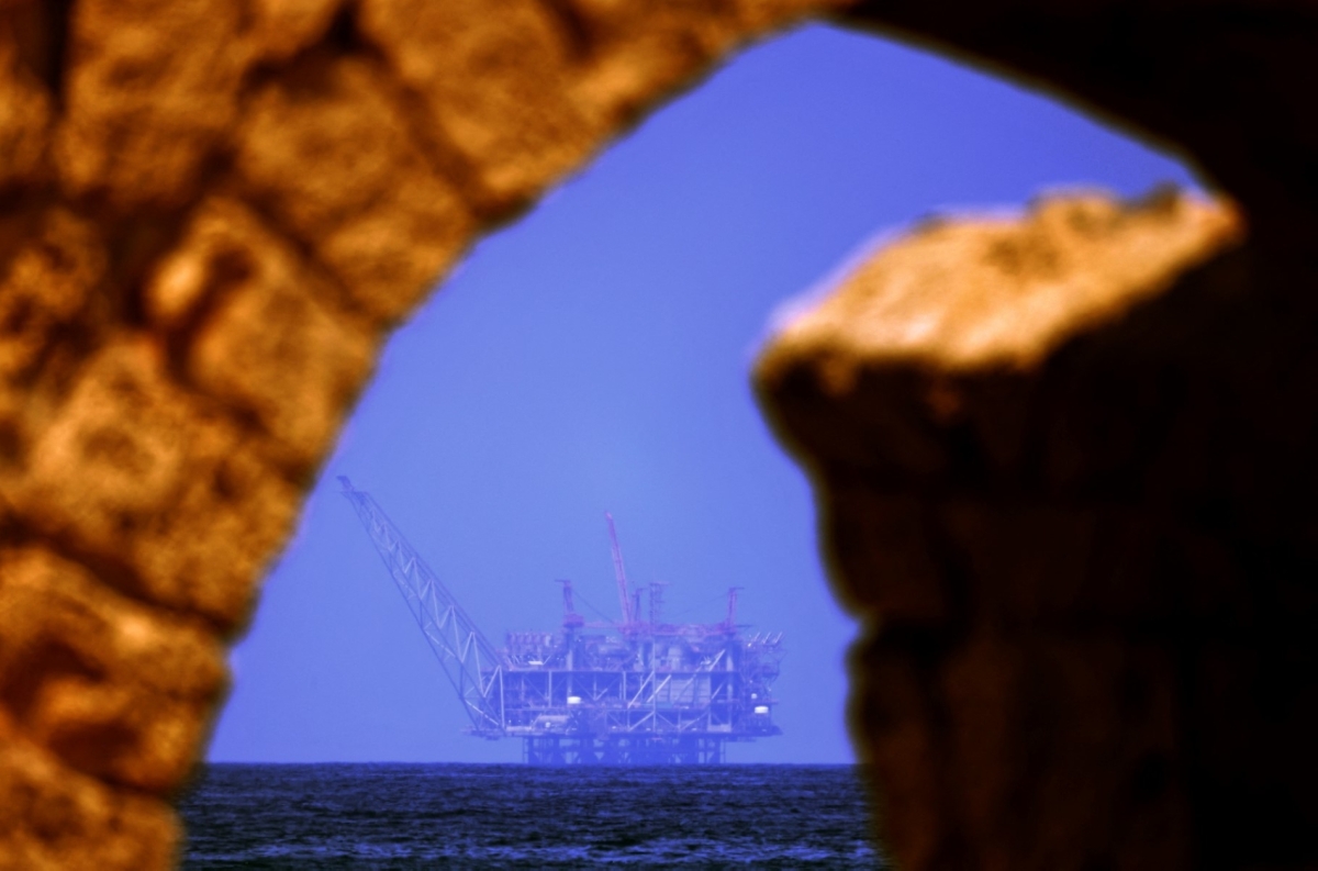 The Leviathan natural gas platform in the Mediterranean Sea. With Lebanon and Cyprus having finally demarcated their maritime boundary, exploration for new gas fields can begin.