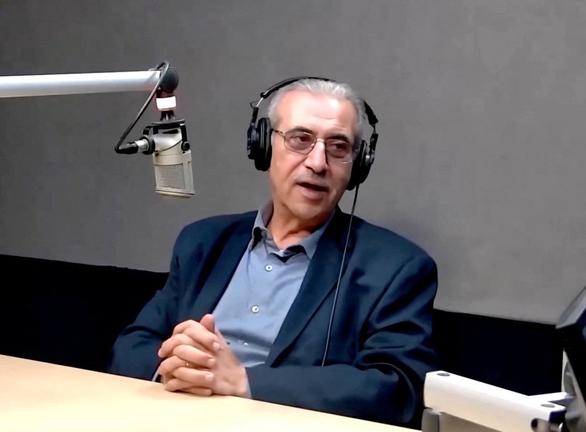 Ali Shaath during a press interview with a local radio station.
 