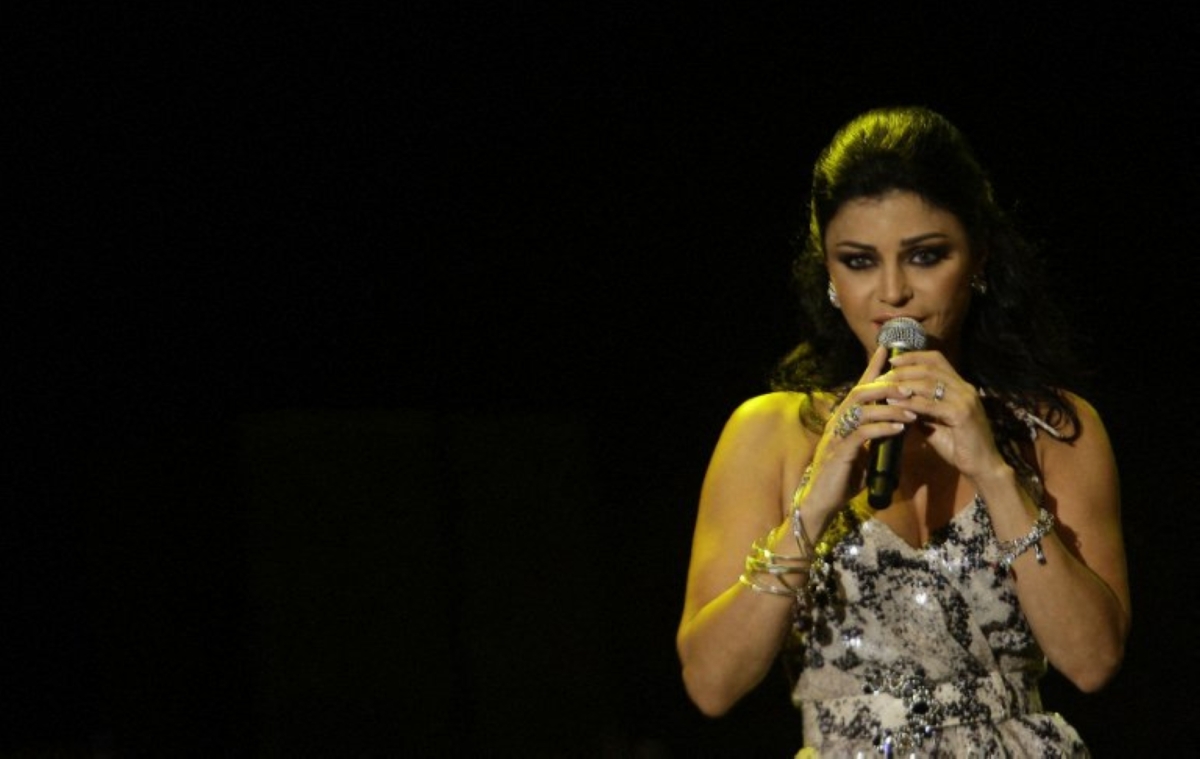 Lebanese pop star Haifa Wehbe performs during the Batroun International Festival in the coastal city of Batroun, north of Beirut.