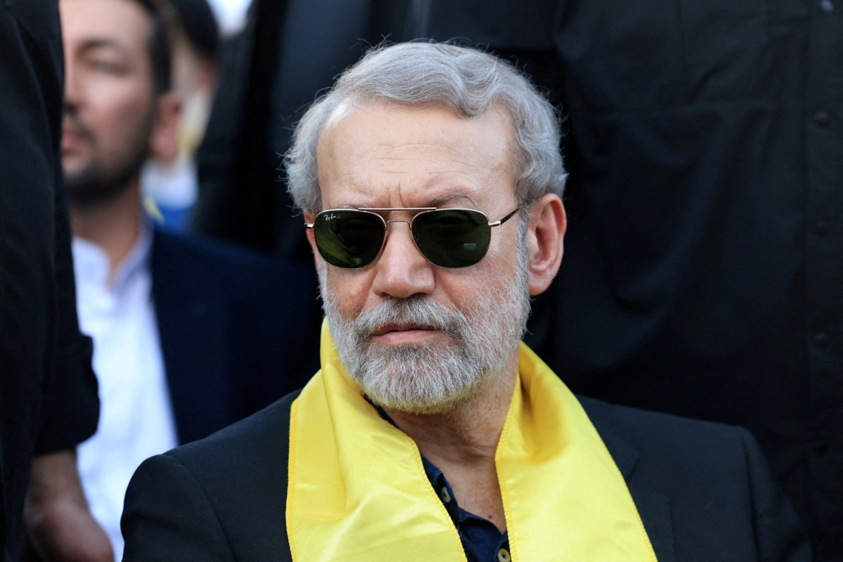 Ali Larijani participates in a ceremony held by Hezbollah to commemorate the first anniversary of the assassination of its leader Hassan Nasrallah, in the suburbs of Beirut, on 27 September 2025.
 