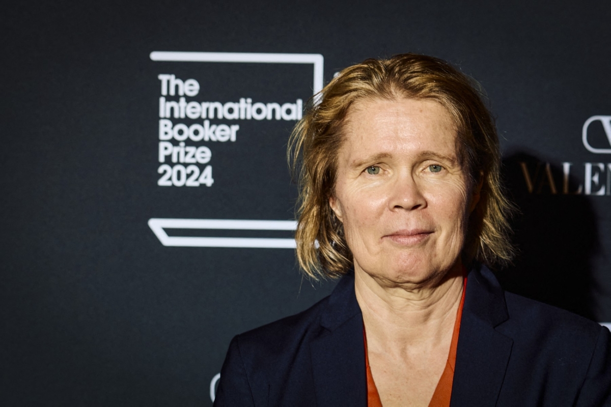 Swedish author Ia Genberg poses on the red carpet upon arrival for the 2024 International Booker Prize 2024 award announcement ceremony, at Tate Modern in central London, on 21 May 2024. 