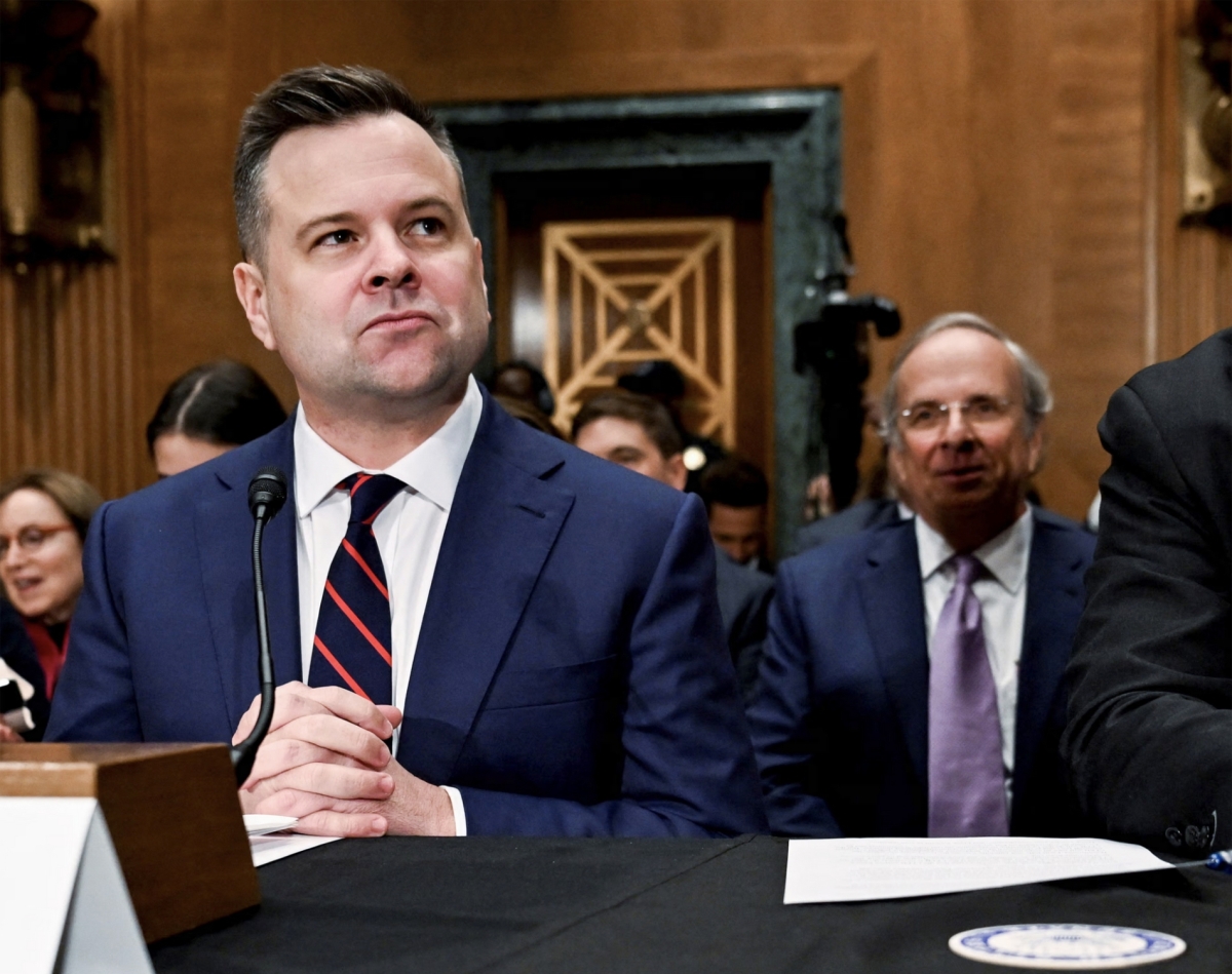 Bill Pulte, nominated to be the director of the Federal Housing Finance Agency, sits on the day of a Senate committee confirmation hearing on Capitol Hill in Washington DC on 27 February 2025. 