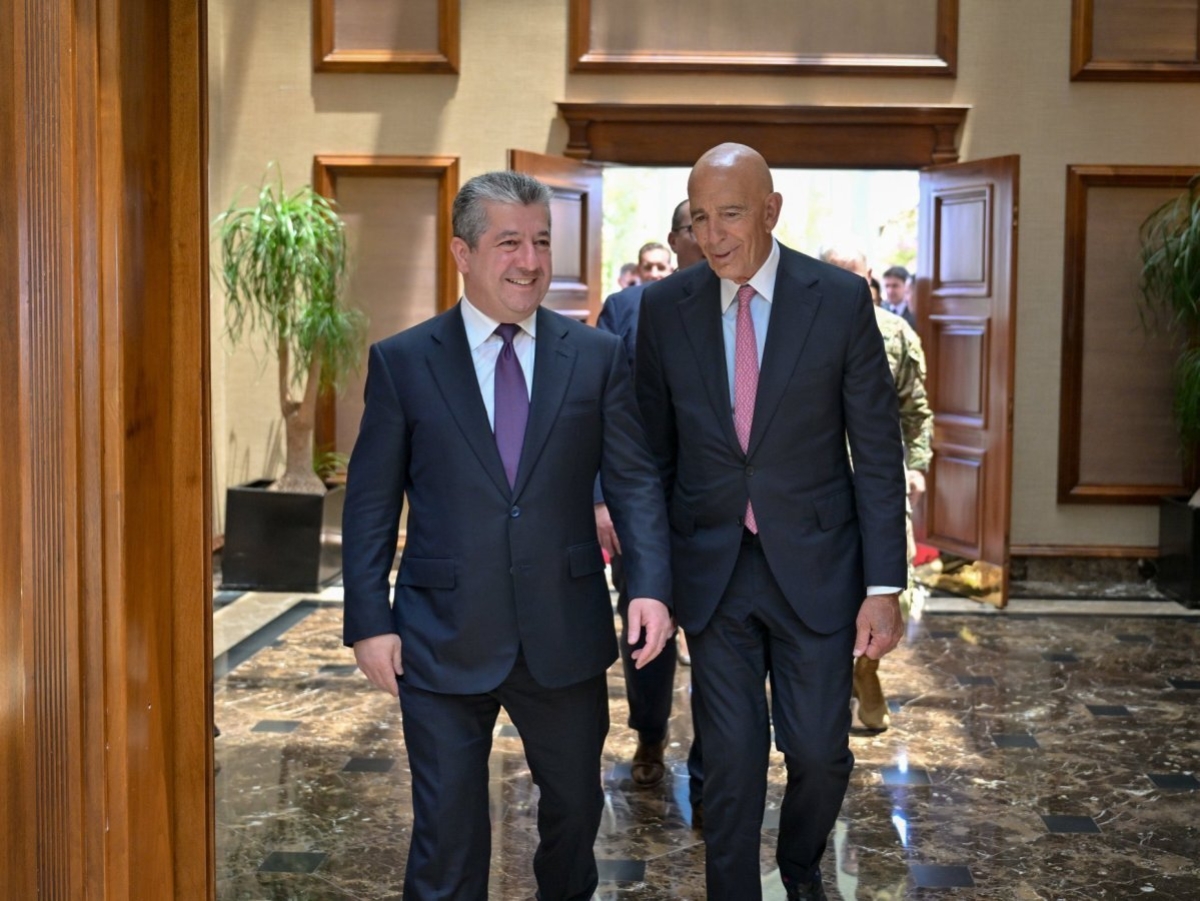 US Envoy to Syria Tom Barrack met Kurdistan Region Prime Minister Masrour Barzani in Erbil on 16 June, 2026.