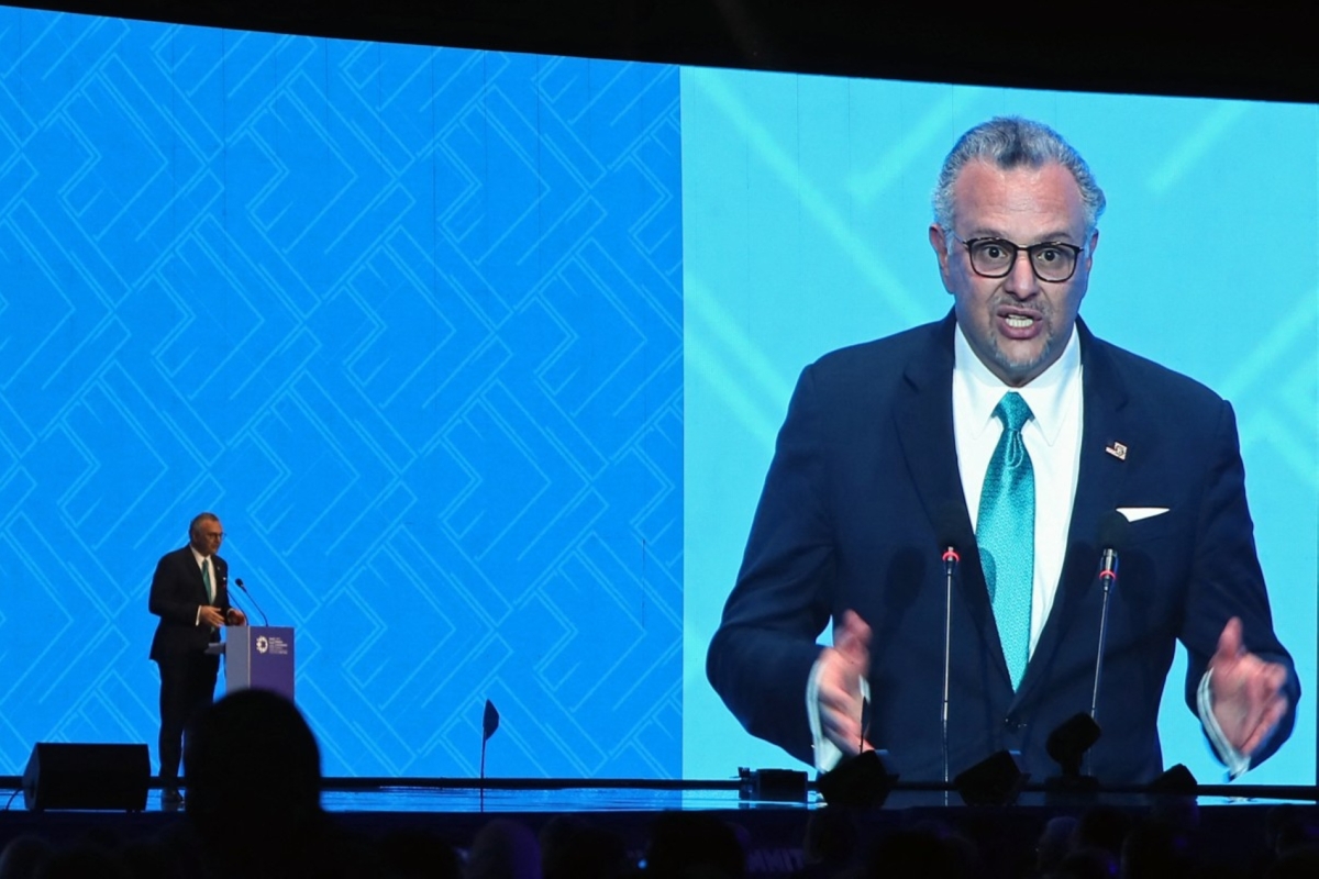 Massad Boulos, Trump's Middle East advisor, speaks at the Libya Energy and Economic Summit at the Tripoli International Conference Centre in Tripoli on 24 January, 2026.