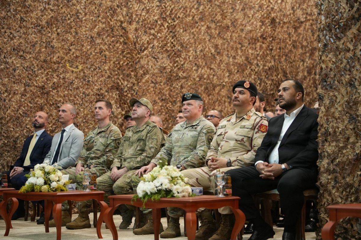 High-ranking leaders from Türkiye, Libya, and the United States during the opening ceremony of the "Flintlock-2026" exercises in Sirte, Libya, on 14 April 2026.