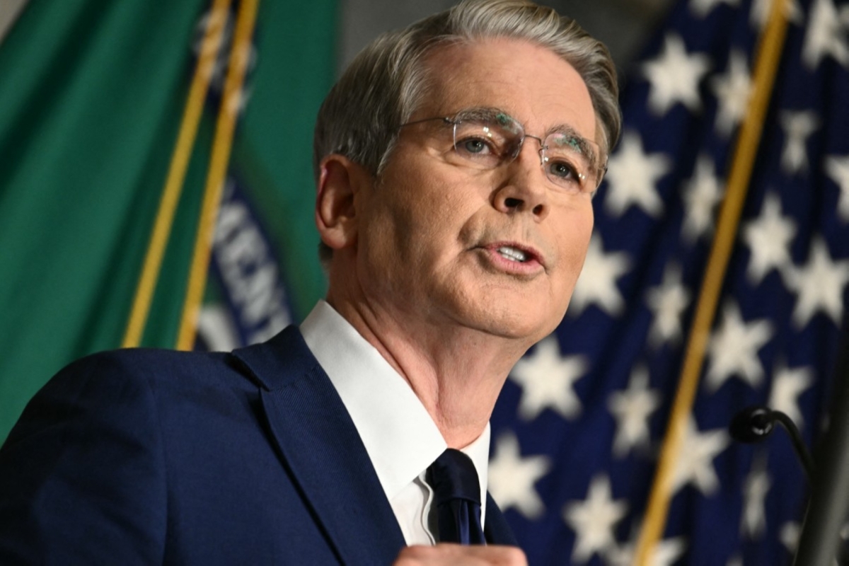 US Secretary of the Treasury Scott Bessent speaks during a press conference in Washington, DC on 24 August 2026.