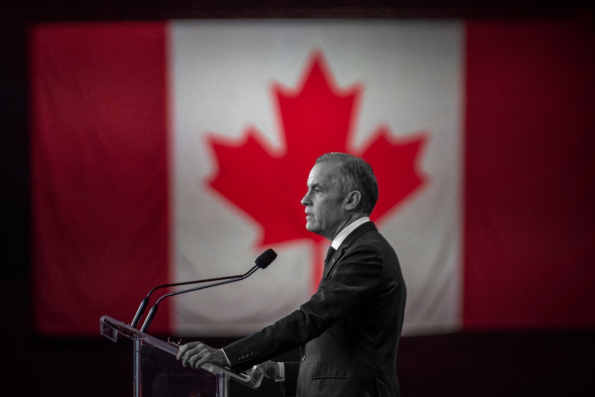 Canadian Prime Minister Mark Carney speaks during the 2026 Liberal National Convention in Montreal, Canada, on 10 April 2026.