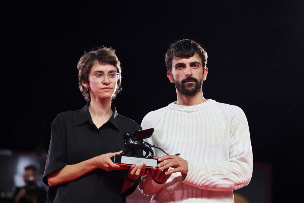 Yuval Abraham and Rachel Shor receive the Special Jury Prize for the film 'NAZA' at the closing of the Venice Film Festival, 12 September 2026.