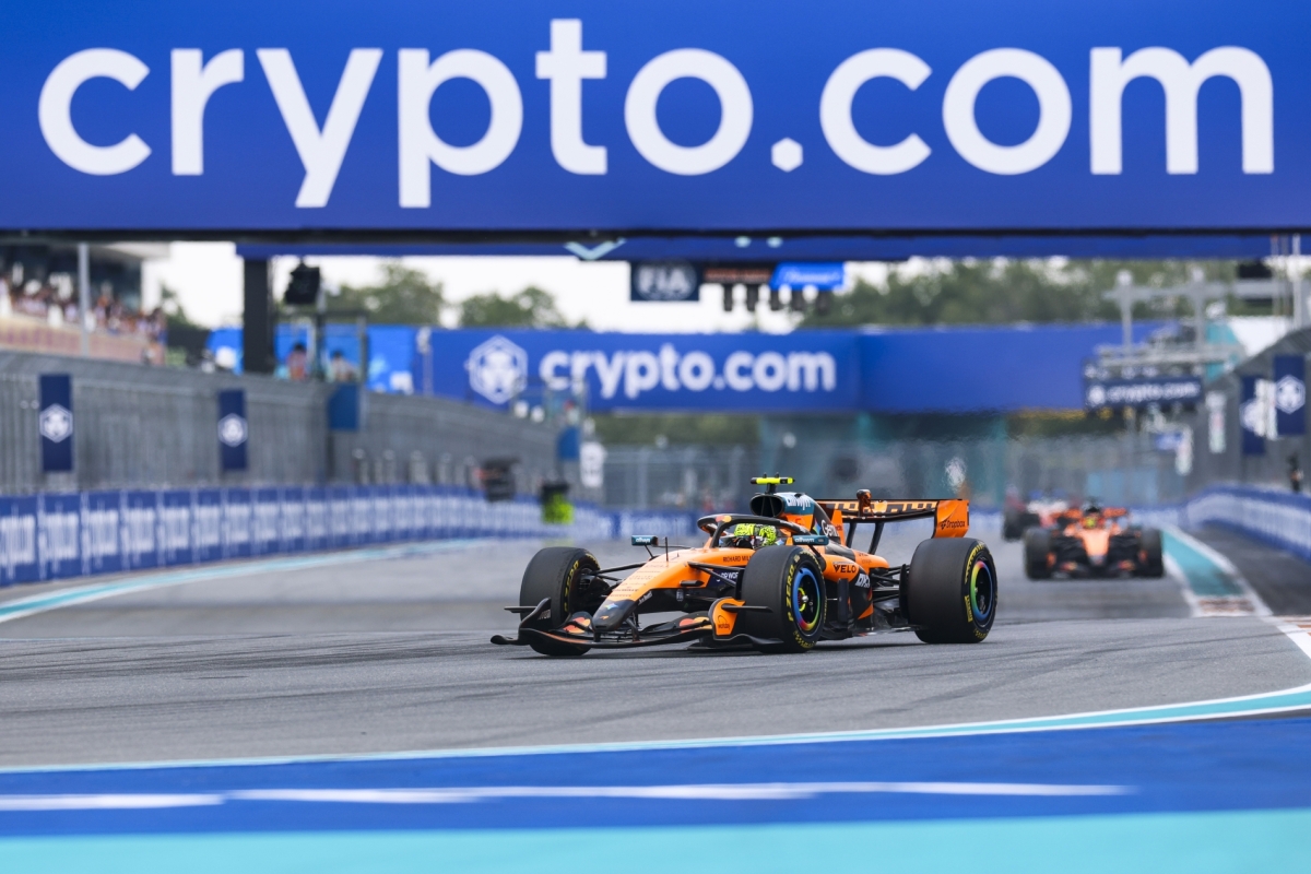 McLaren driver Lando Norris competes in the sprint race at the Miami International Autodrome in Miami, Florida, on 2 March, 2026