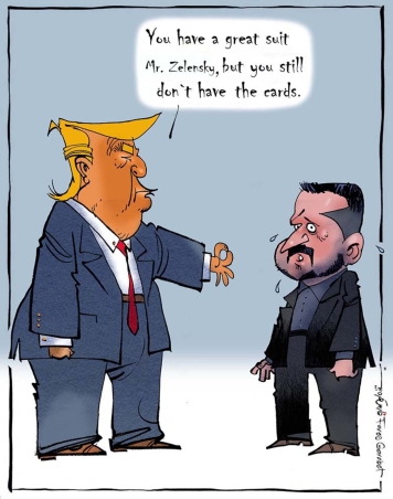 Trump to Zelenksyy: nice suit, but still no cards