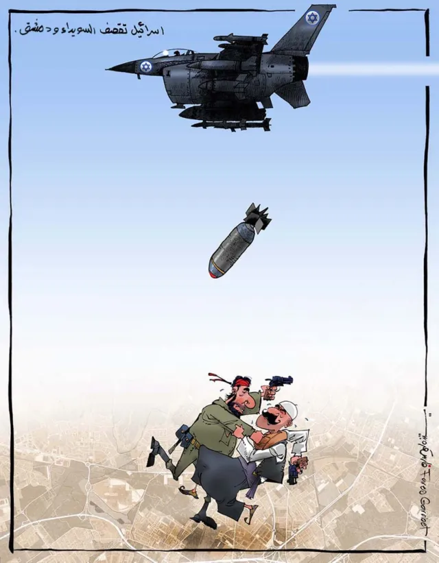 اسرائيل تقصف السويداء ودمشق 
