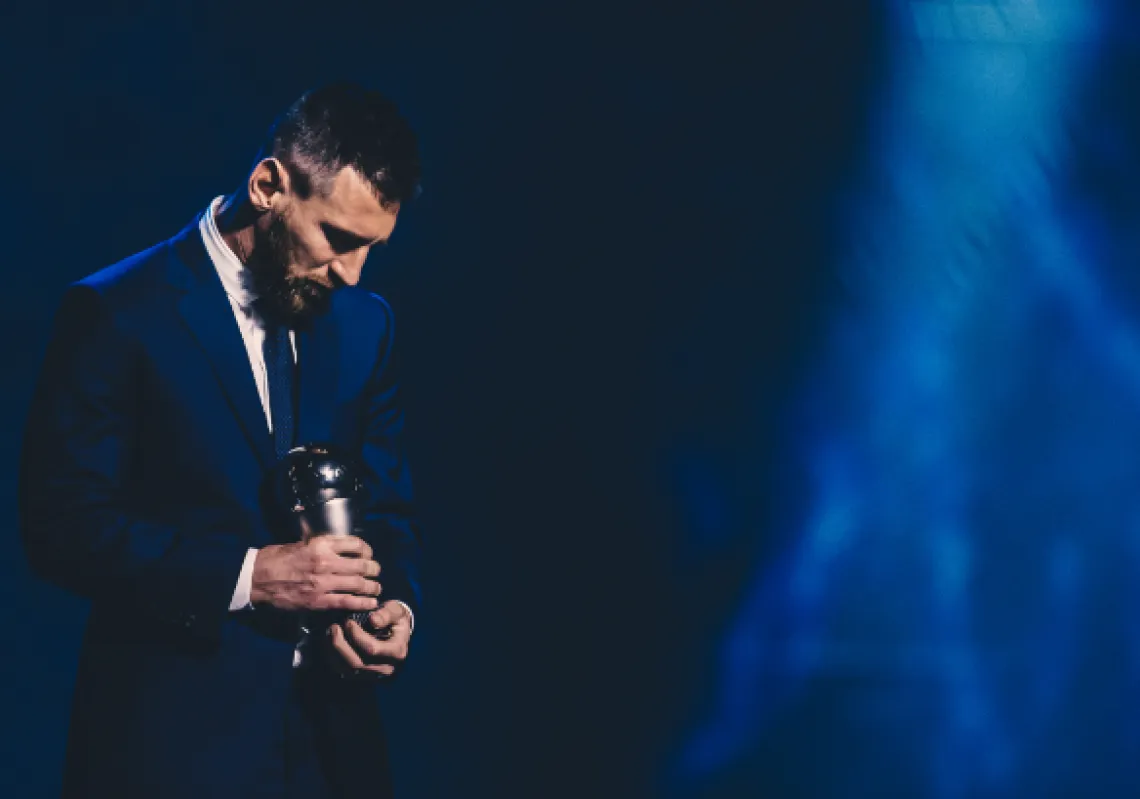 The Best FIFA Men’s Player Award Winner Lionel Messi of FC Barcelona and Argentina is seen during The Best FIFA Football Awards 2019 at Teatro alla Scala on September 23, 2019 in Milan, Italy. (Getty)