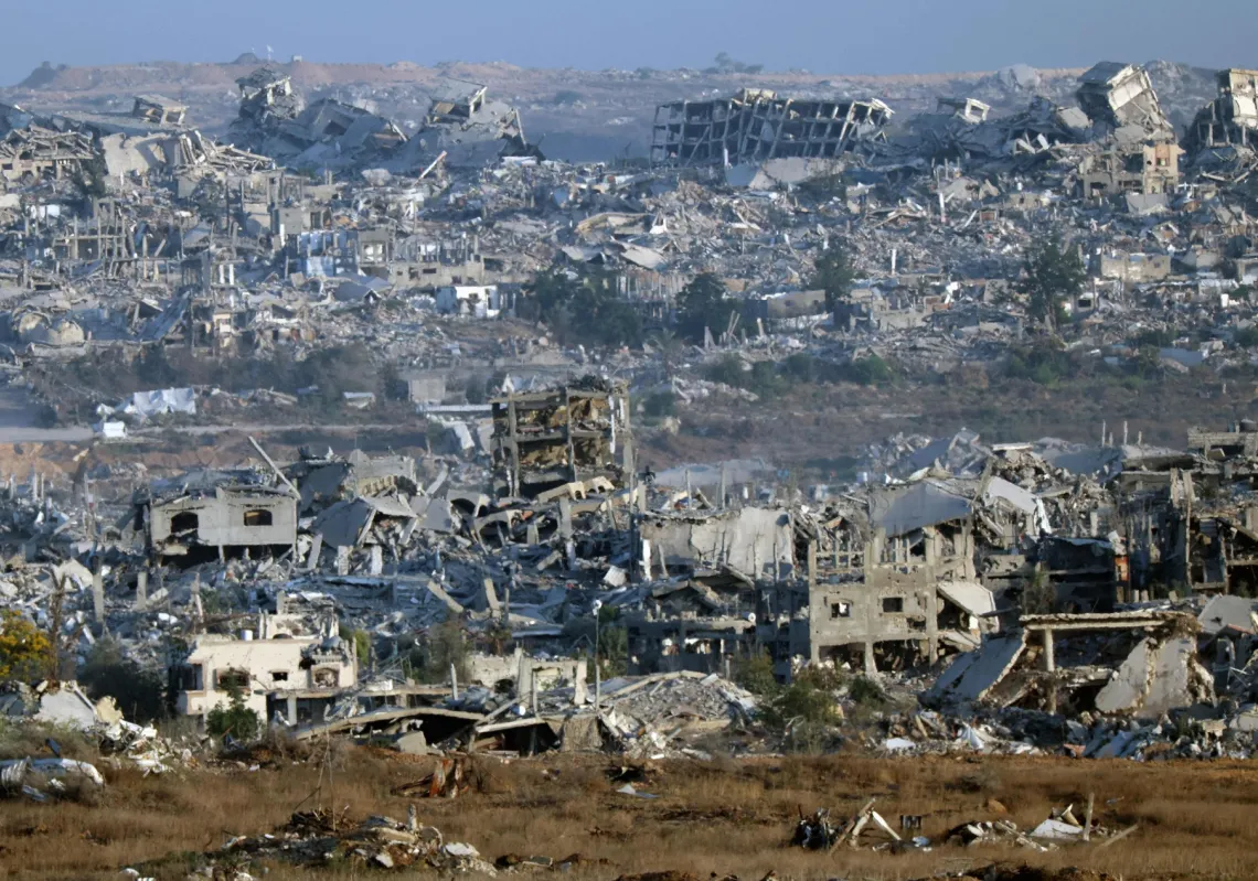 Destroyed buildings in the Gaza Strip on July 17, 2025. 