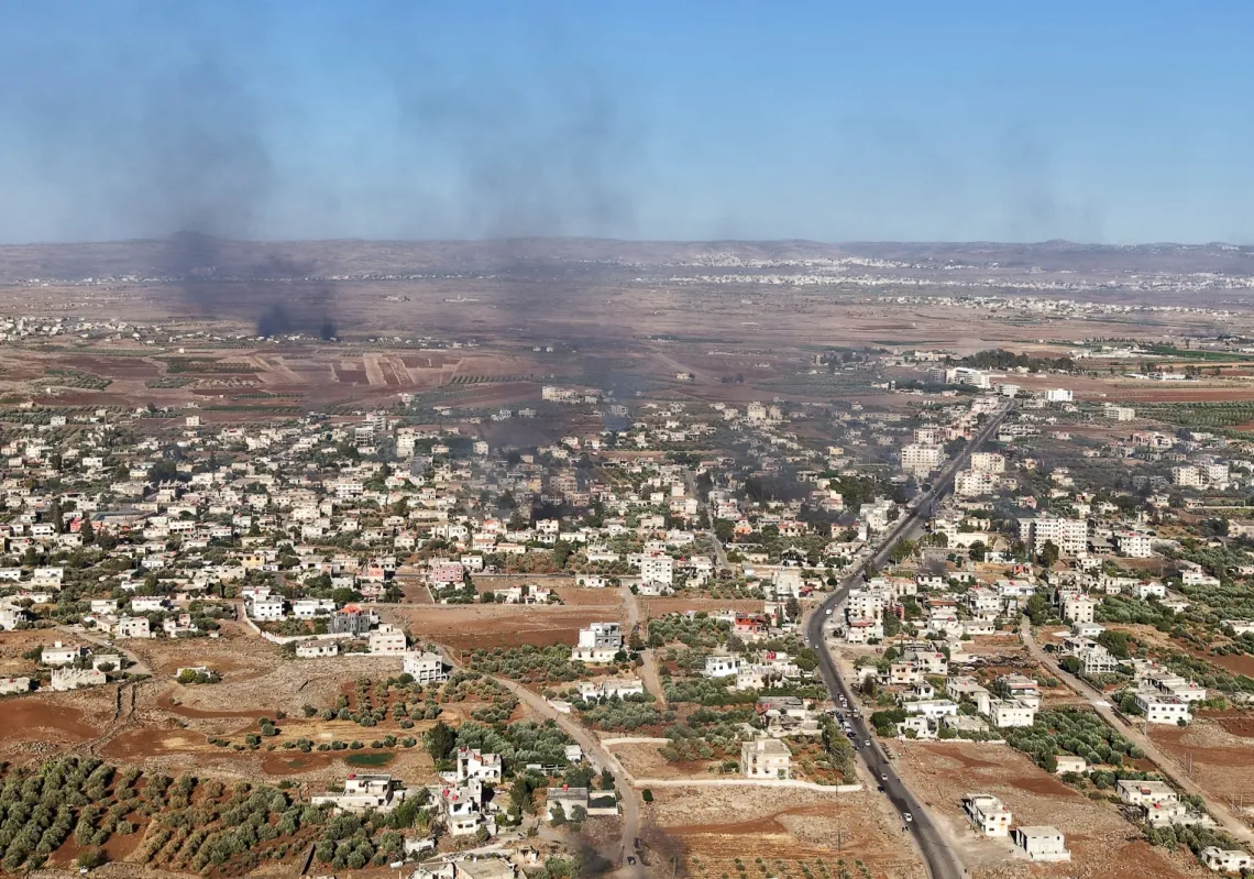 the city of Sweida, following renewed fighting between Bedouin fighters and Druze gunmen, despite an announced truce, in Syria July 18, 2025. 