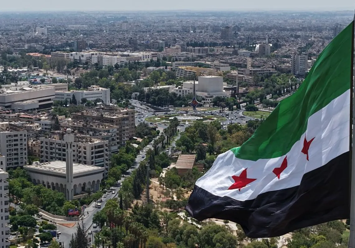 The largest Syrian flag was raised on the highest pole, 110 meters high, in Tishreen Park in the Syrian capital, Damascus, on June 4.