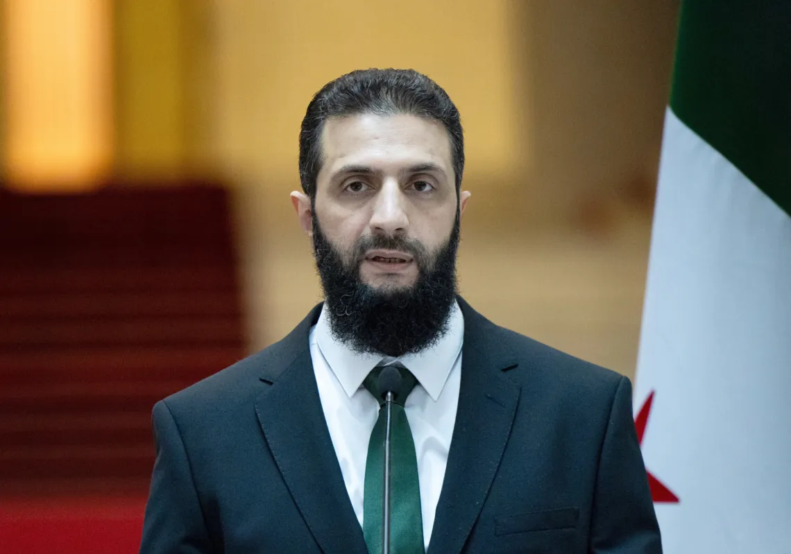 Syrian President Ahmed al-Sharaa in Damascus, Syria, December 22, 2024.
 