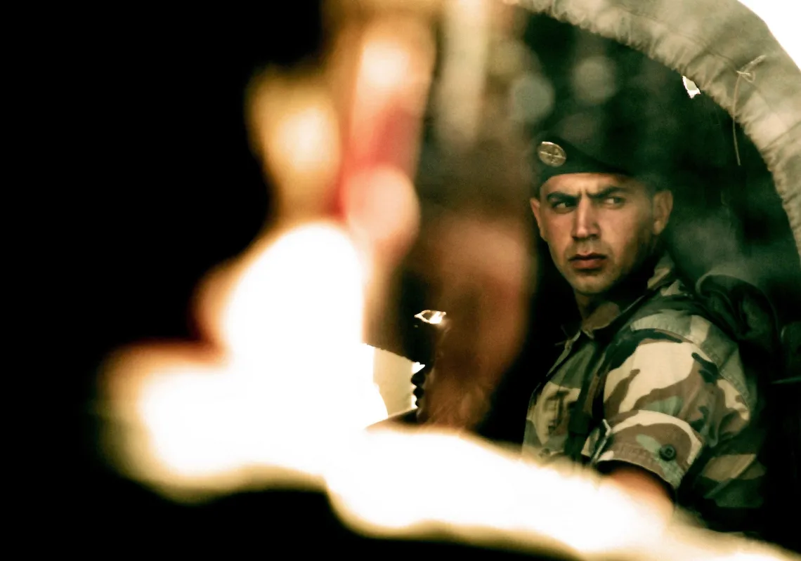 A portrait of a soldier in Beirut, Lebanon.