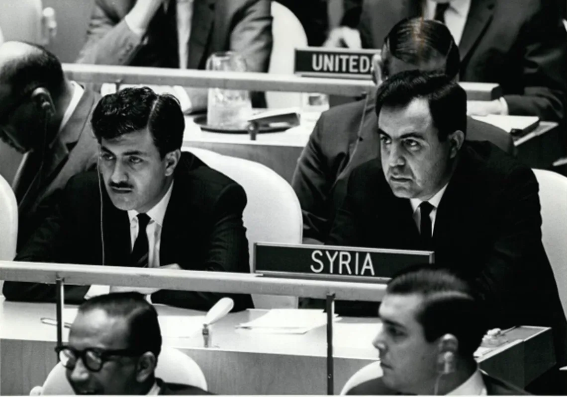 Syrian President Nureddin al-Atassi at the United Nations on June 6, 1967.