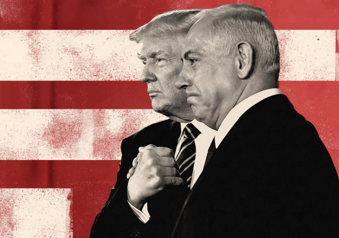 President Donald Trump and Israel’s Prime Minister Benjamin Netanyahu shake hands after delivering a speech at the Israel Museum in Jerusalem, in May 2017.