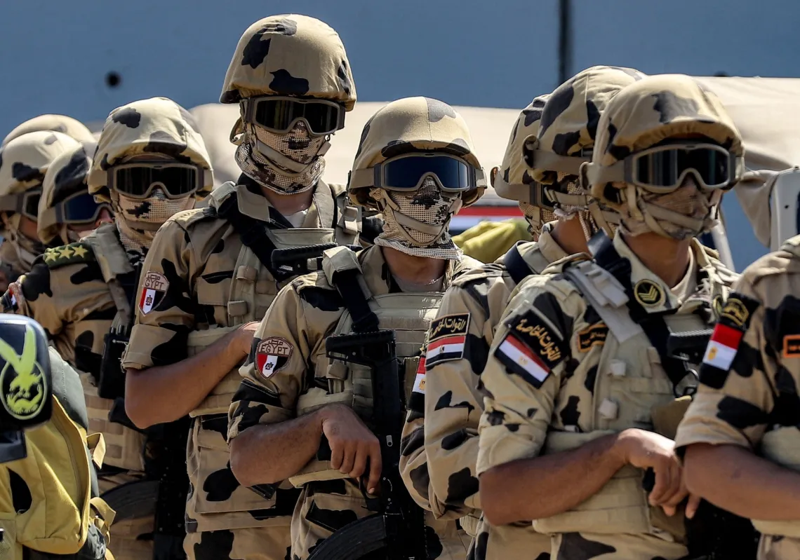 Members of the Egyptian Special Forces during their deployment at the border between Egypt and the Gaza Strip in Rafah, October 20, 2023. 