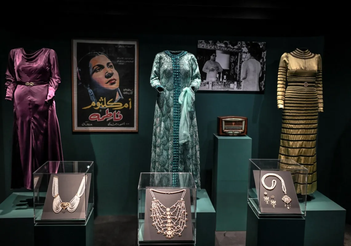 

زاوية مخصصة لأم كلثوم ضمن معرض "Divas" في معهد العالم العربي بباريس عام 2021