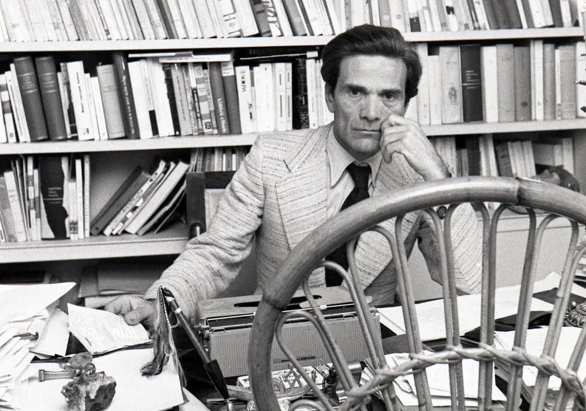 Italian writer and director Pier Paolo Pasolini at his home in Rome, on 23 April 1971.
 