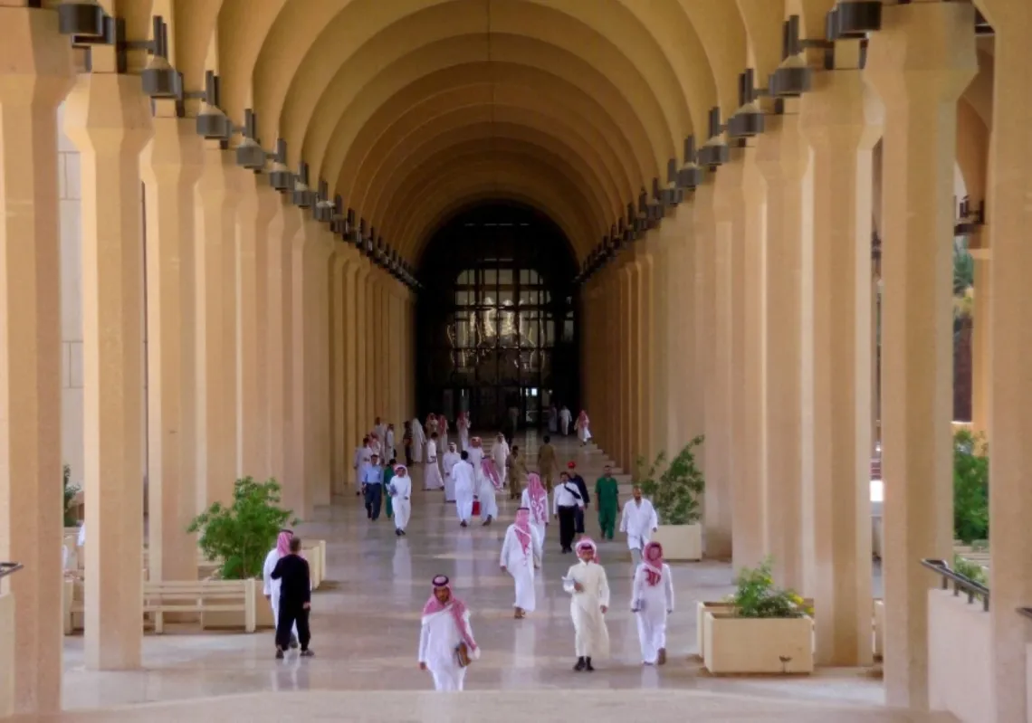 A photo dated 23 November 2005 showing Saudi students at King Saud University in Riyadh.