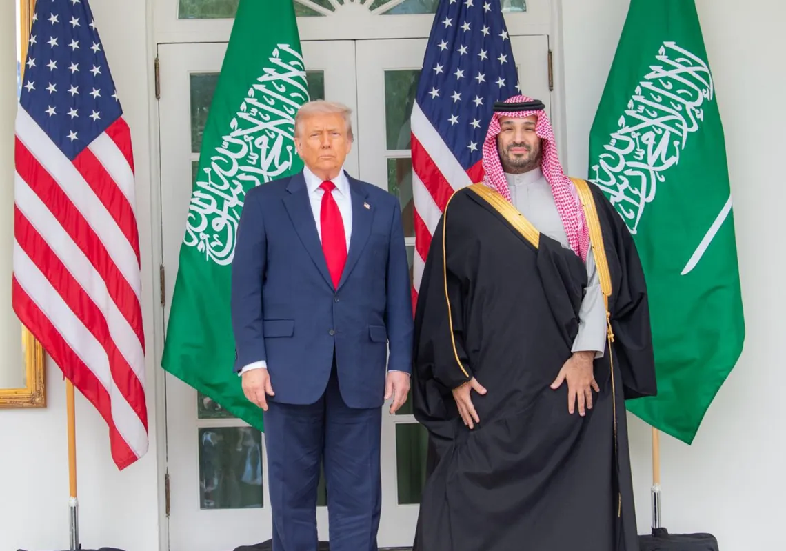 ولي العهد السعودي الأمير محمد بن سلمان والرئيس الأميركي دونالد ترمب في البيت الأبيض، واشنطن في 18 نوفمبر 2025.