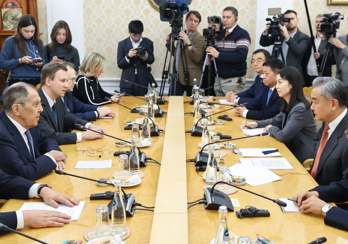 Russian Foreign Minister Sergei Lavrov meets China's Foreign Minister Wang Yi in Moscow on 2 December 2025. Ambassador Sylvie Bermann thinks Donald Trump will not drive a wedge between Moscow and Beijing.