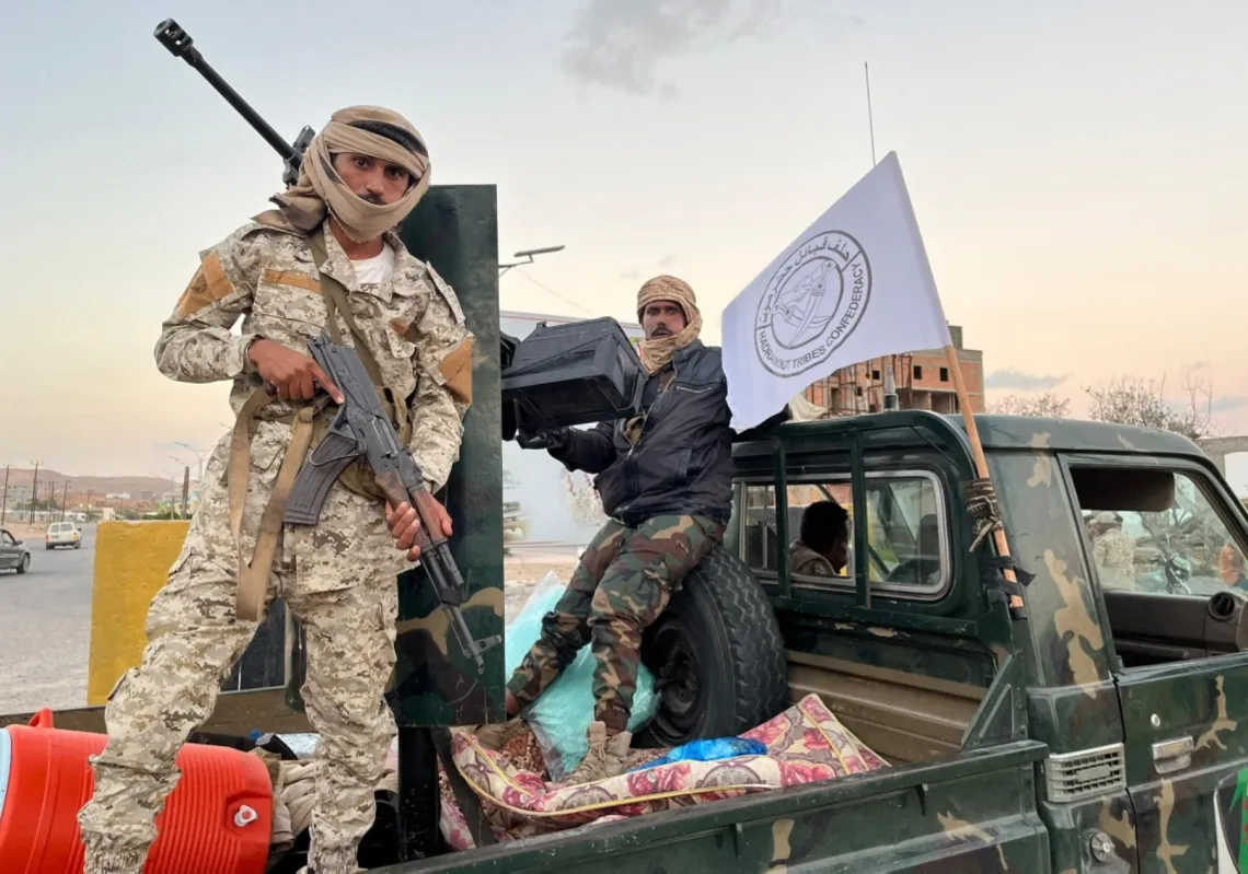 Forces that seized control of the Second Military Region Command on the outskirts of Al Mukalla, the capital of Hadramout, on 3 January 2026.