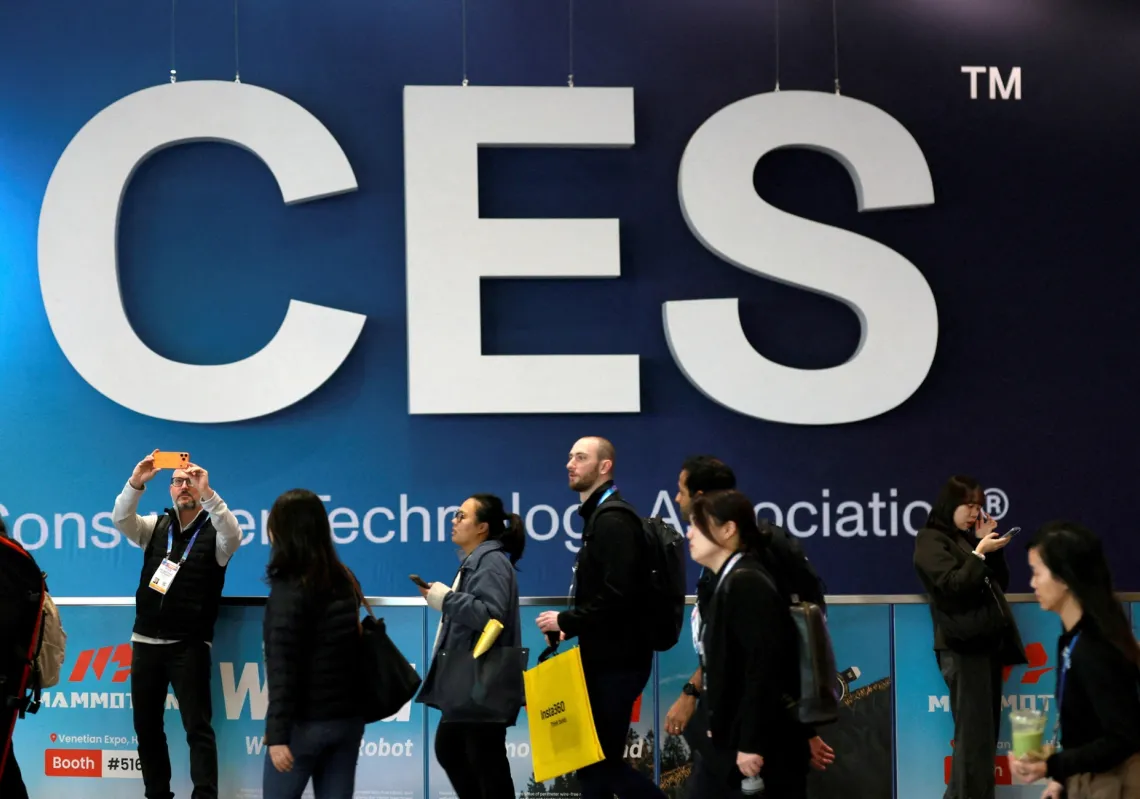 لافتة المعرض الذي انعقد في مدينة لاس فيغاس الأميركية