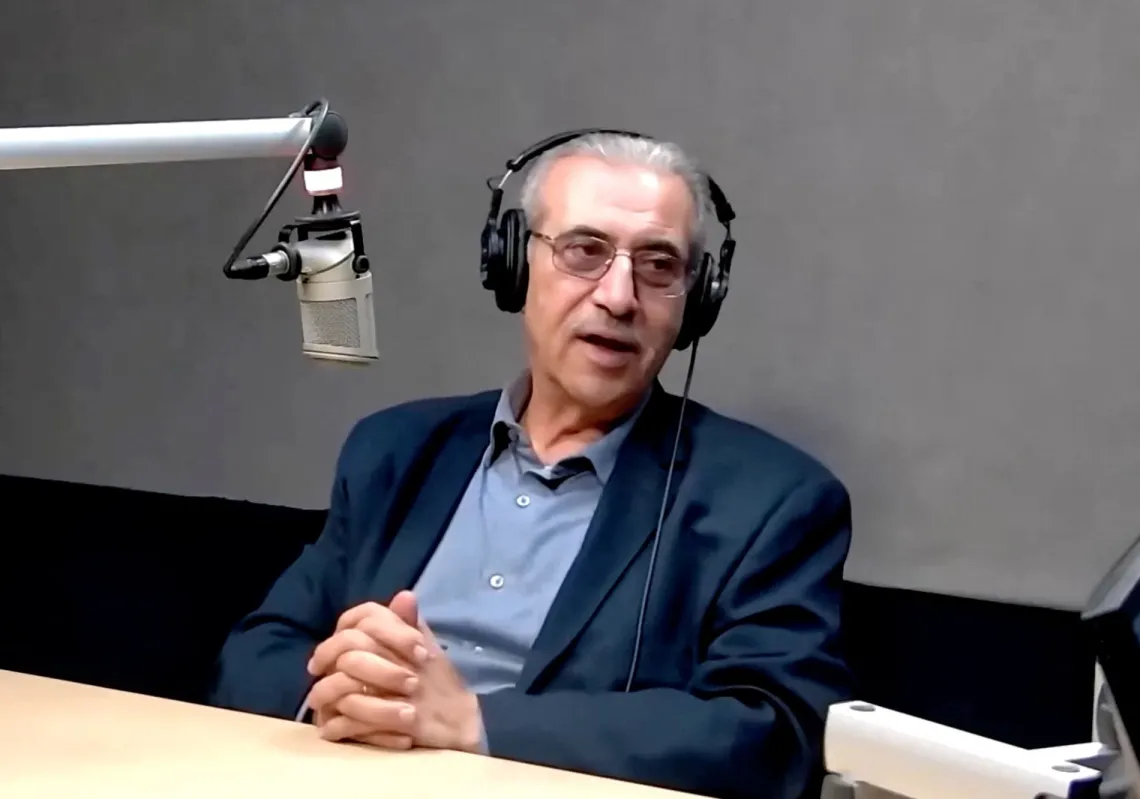 Ali Shaath during a press interview with a local radio station.
 