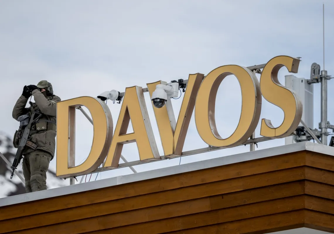إنطلاق منتدى الاقتصاد العالمي في دافوس، تحت حراسة مشددة، سويسرا 24 يناير 2025