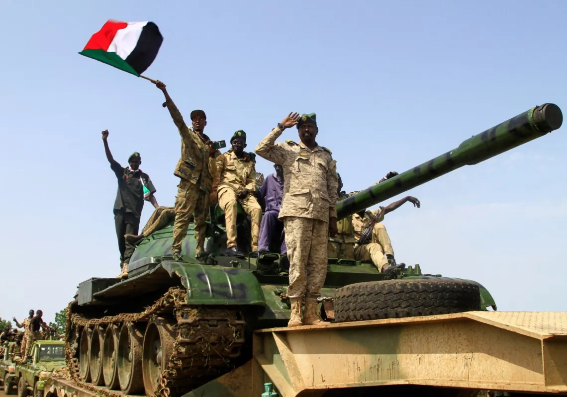 احتفال القوات المسلحة السودانية بيوم الجيش في ولاية القضارف شرقي السودان، قرب الحدود مع إثيوبيا، في 14 أغسطس 2023