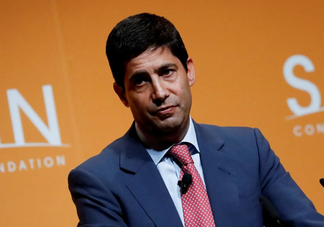 Kevin Warsh lectures at Stanford University School of Business, New York, on 8 July 2017.