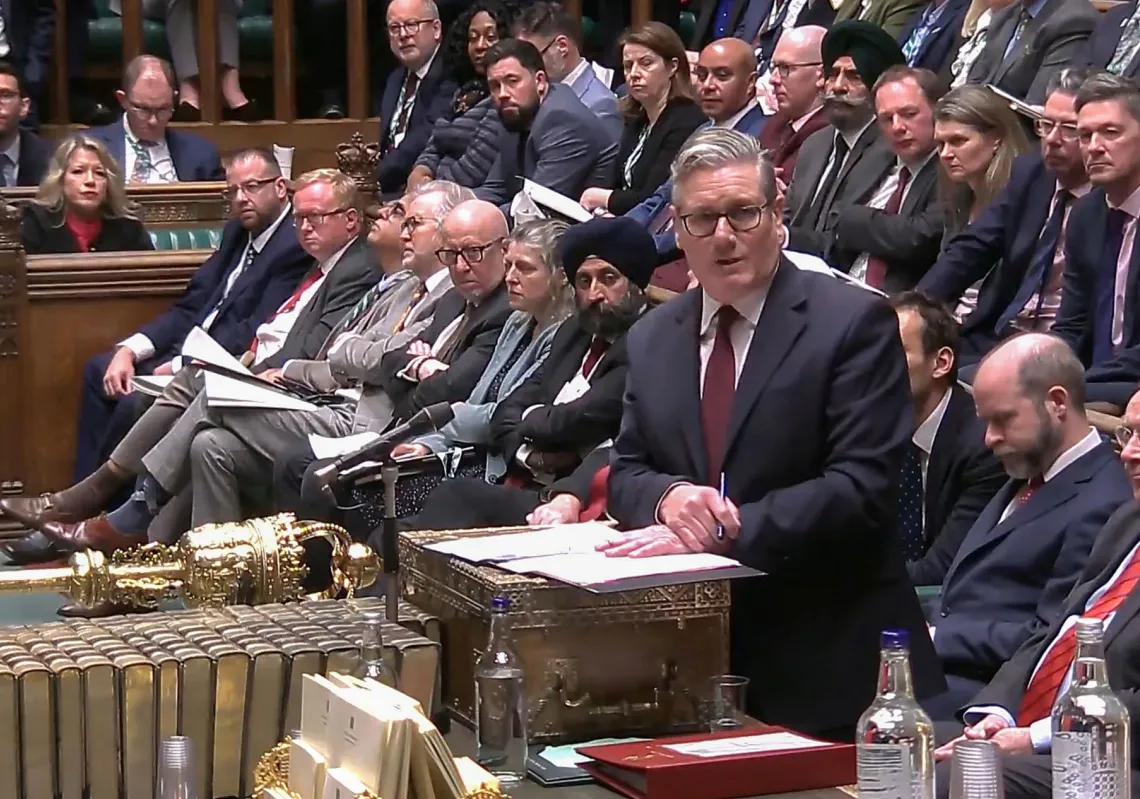 Britain's Prime Minister Keir Starmer speaks in the House of Commons at parliament in London on 4 February 2026, and says he regrets appointing Mandelson as US ambassador.