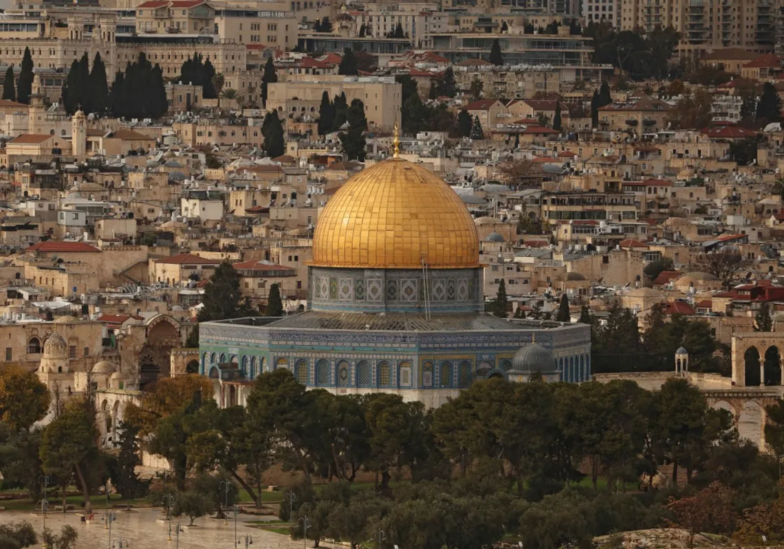 مسجد قبة الصخرة في البلدة القديمة في القدس الشرقية المحتللة،27  ديسمبر 2025