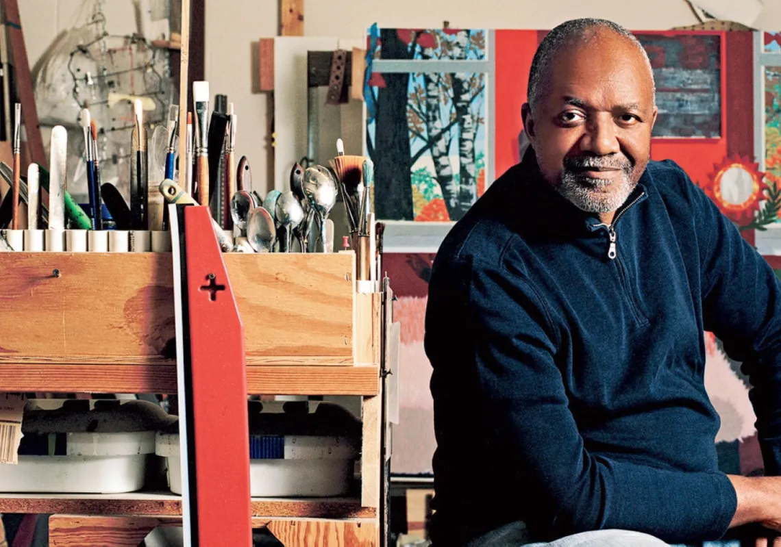 كيري جيمس مارشال في مرسمه